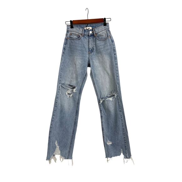 BDG Blue Denim Flare Crop Cowboy Jeans Size 24 - Picture 1 of 5